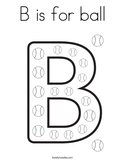 B is for ball Coloring Page
