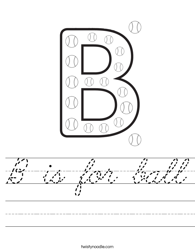 B is for ball Worksheet