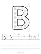 B is for ball Handwriting Sheet