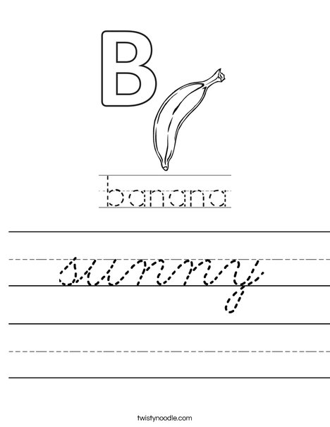 B is for Banana! Worksheet