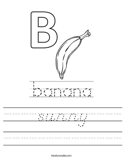 B is for Banana! Worksheet