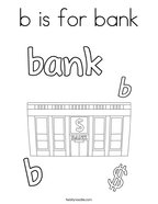 b is for bank Coloring Page