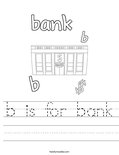 b is for bank Worksheet