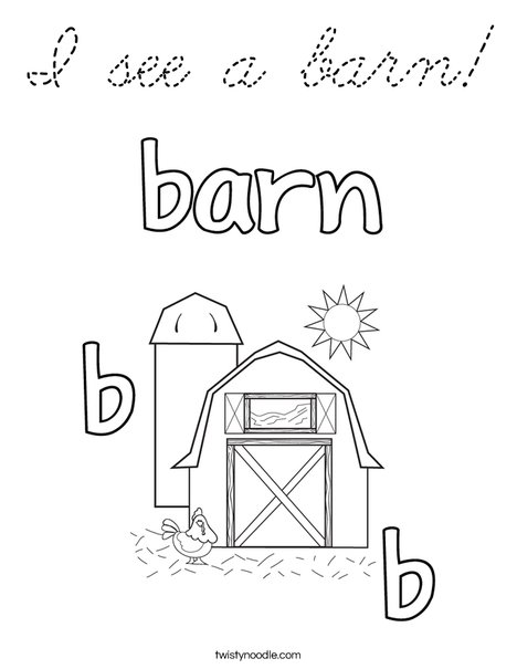 b is for barn Coloring Page
