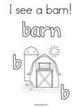 I see a barn! Coloring Page