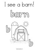 I see a barn Coloring Page