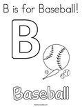 B is for Baseball! Coloring Page
