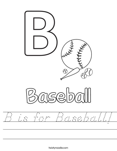 B is for baseball Worksheet