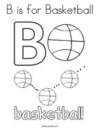 B is for Basketball Coloring Page