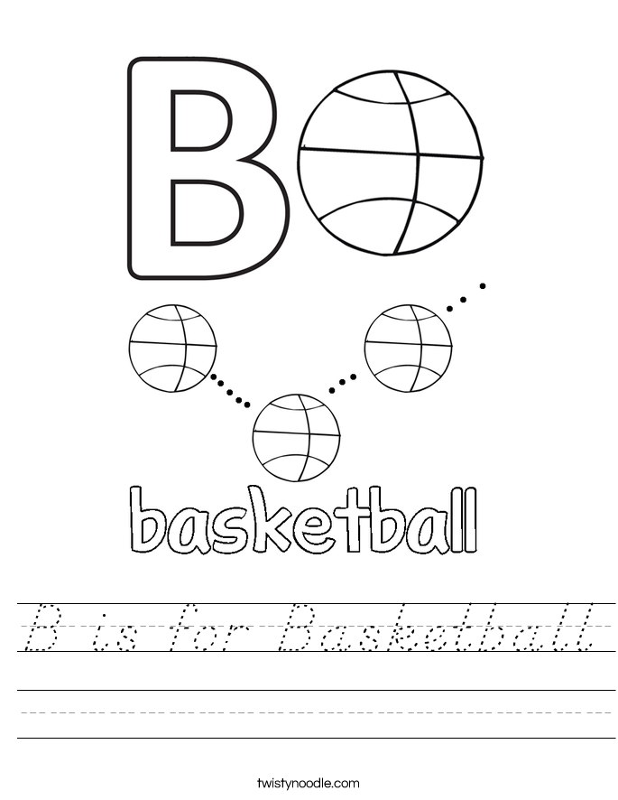 B is for Basketball Worksheet