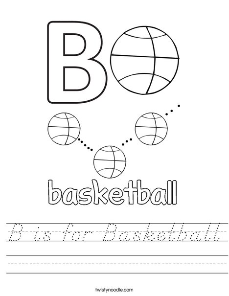 B is for Basketball Worksheet