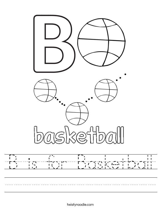 B is for Basketball Worksheet