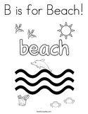 B is for Beach Coloring Page