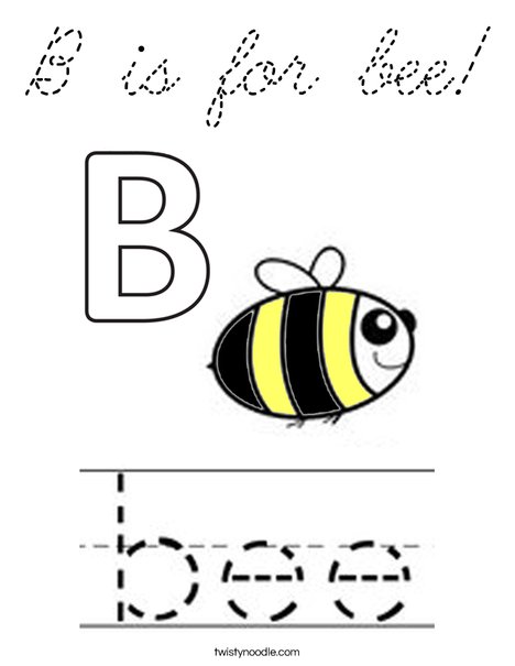 B is for bee! Coloring Page