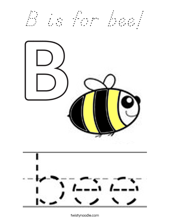 B is for bee! Coloring Page
