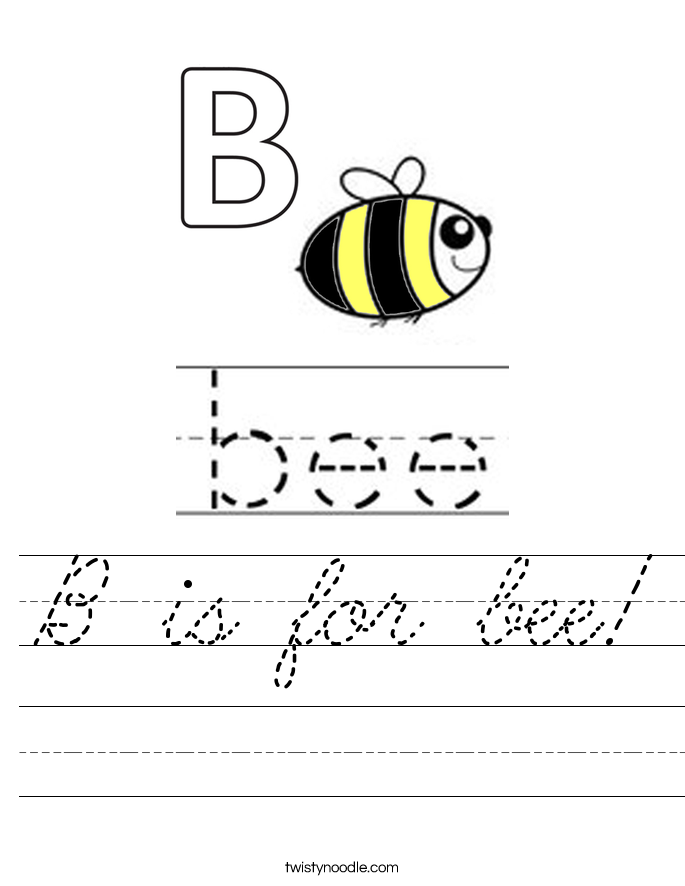 B is for bee! Worksheet