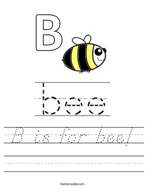 B is for bee! Worksheet