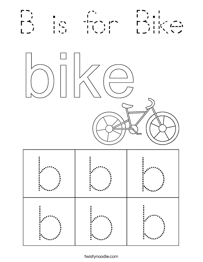 B is for Bike Coloring Page