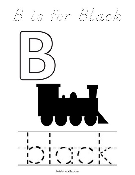 B is for Black Coloring Page