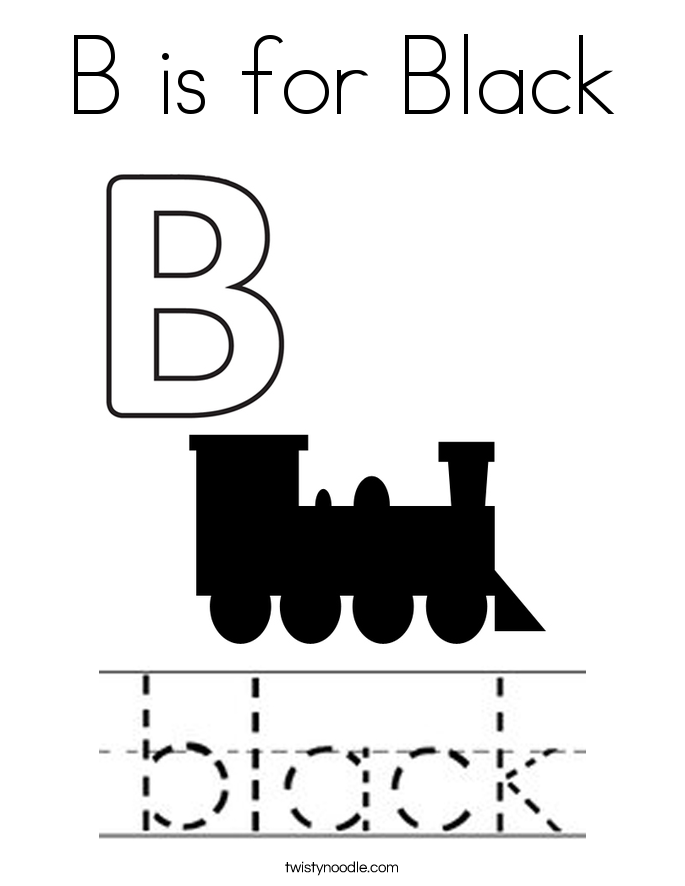 B is for Black Coloring Page