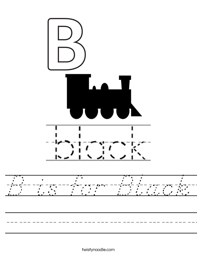 B is for Black Worksheet