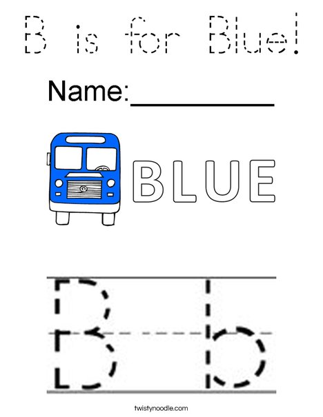 B is for Blue! Coloring Page