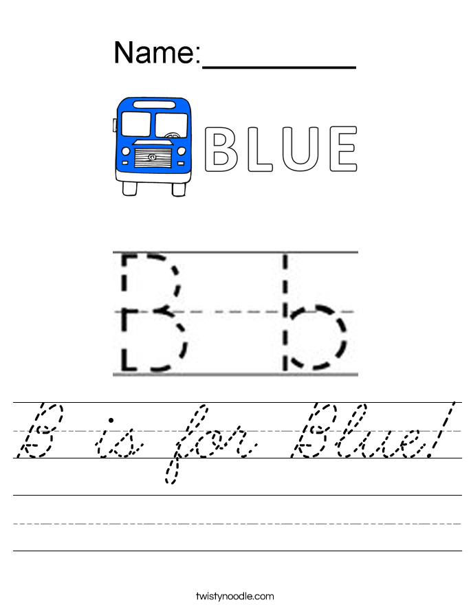 B is for Blue! Worksheet