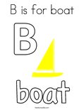 B is for boat Coloring Page