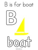 B is for boat Coloring Page