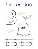B is for Boo Coloring Page