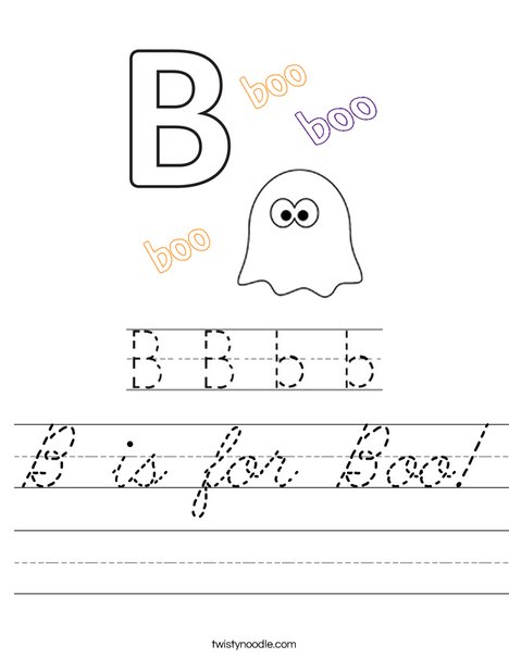 B is for Boo! Worksheet