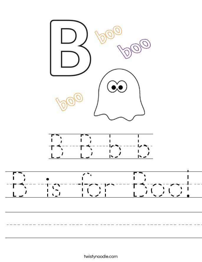 B is for Boo! Worksheet
