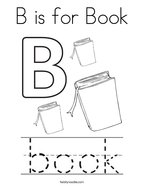 B is for Book Coloring Page