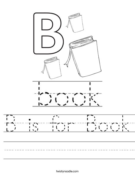 B is for Book Worksheet - Twisty Noodle B is for Book Worksheet - Twisty Noodle