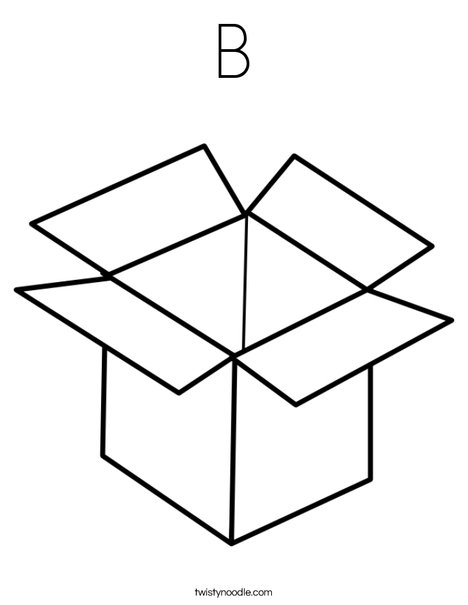B is for Box Coloring Page