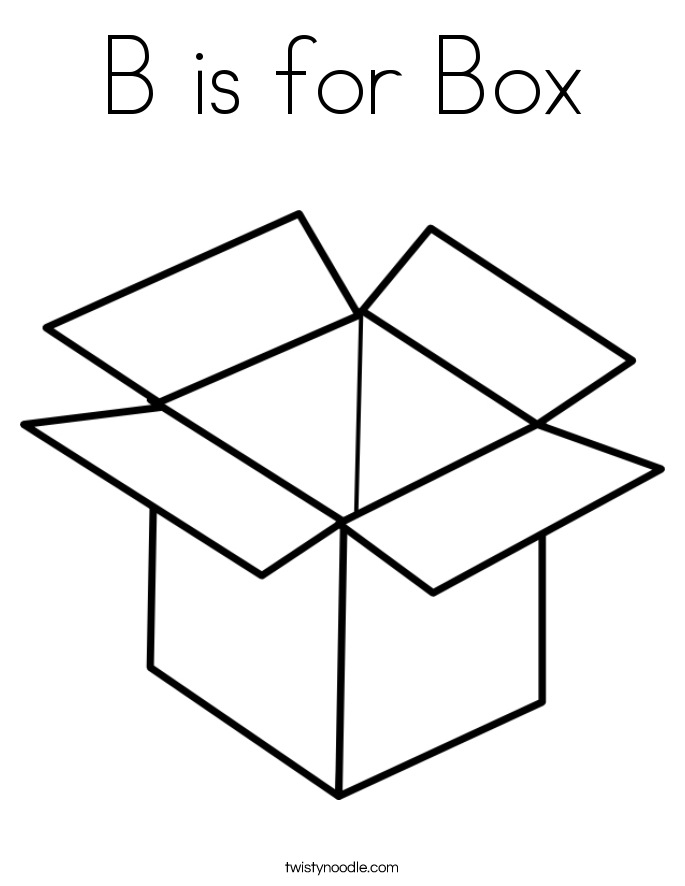 B is for Box Coloring Page
