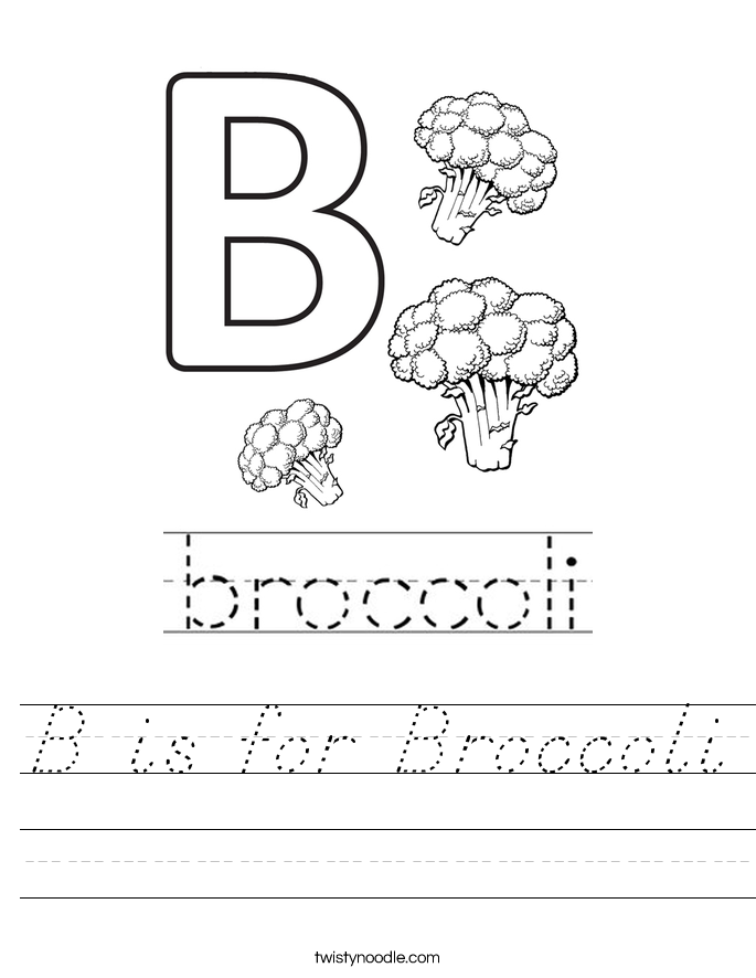 B is for Broccoli Worksheet