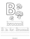 B Is For Broccoli Coloring Page - Twisty Noodle