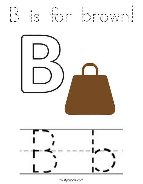 B is for Brown! Coloring Page