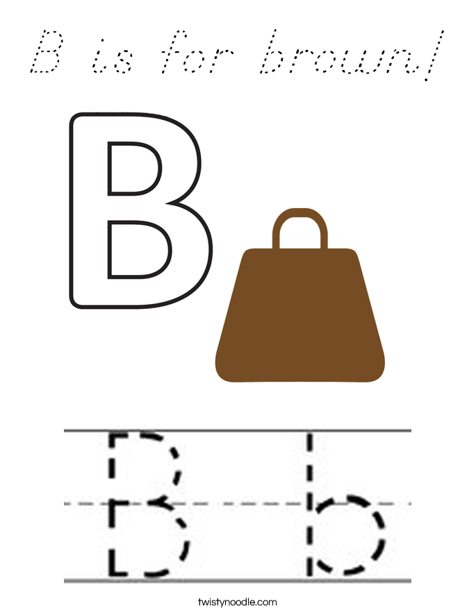 B is for brown! Coloring Page