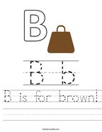 B is for brown Handwriting Sheet
