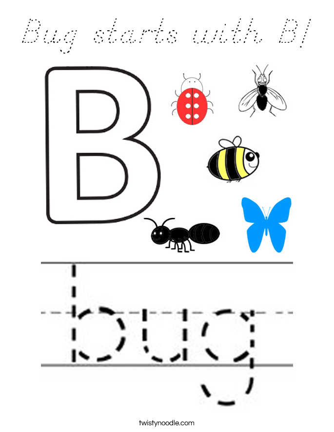 Bug starts with B! Coloring Page