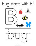 Bug starts with B Coloring Page