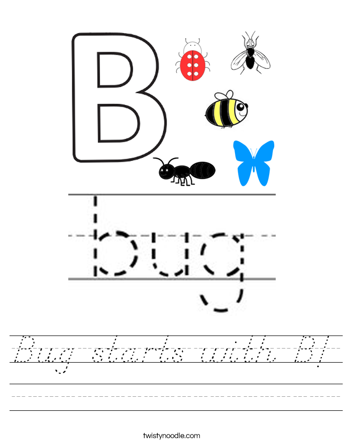 Bug starts with B! Worksheet