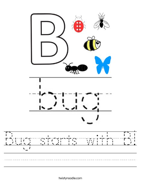 Bug Starts With B Worksheet - Twisty Noodle