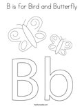  B is for Bird and Butterfly Coloring Page