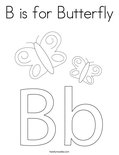 B is for ButterflyColoring Page