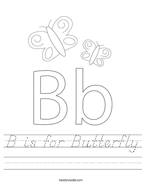 B is for Butterfly Worksheet