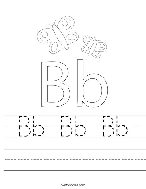 B is for Butterfly Worksheet