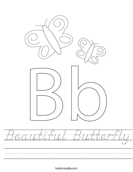 B is for Butterfly Worksheet